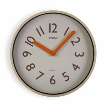 Sienas pulkstenis Versa Krēmkrāsa Plastmasa Kvarca 4 x 30 x 30 cm