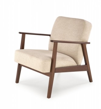 Halmar MILANO 1S, leisure chair, beige CASTEL#15 / dark walnut
