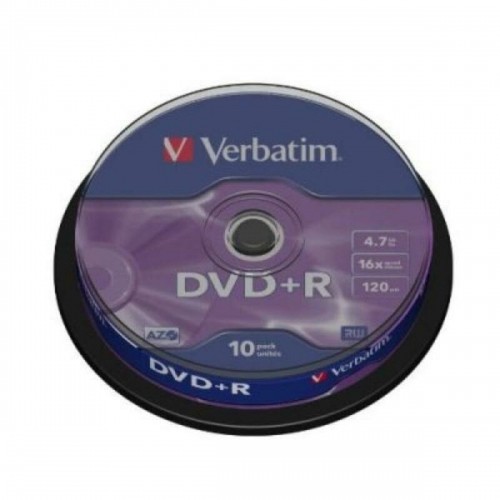 DVR + R Verbatim DVD+R Matt Silver 4.7 GB 16x 10 pcs image 1