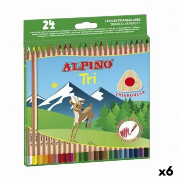 Krāsainie zīmuļi Alpino Tri Daudzkrāsains (6 gb.)