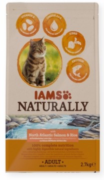 Eukanuba IAMS Naturally Adult North Atlantic salmon & rice - dry cat food - 2,7kg