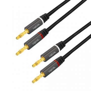 LogiLink Speaker cable  2x2.50 mm2 + Banana plug 5m