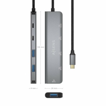 USB-разветвитель Aisens A109-0857 Серый (1 штук)
