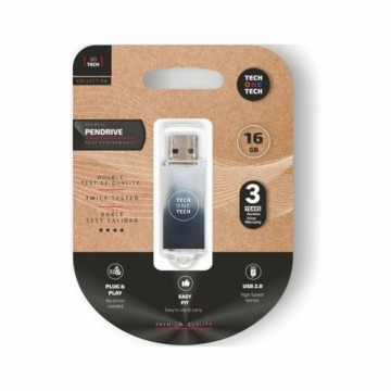 USB Zibatmiņa Tech One Tech Be B&W 16 GB