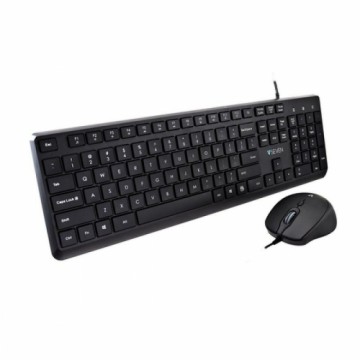 Клавиатура и мышь V7 CKU350US Чёрный Qwerty US