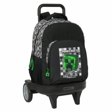 Школьный рюкзак с колесиками Minecraft Чёрный Зеленый Серый 33 X 45 X 22 cm