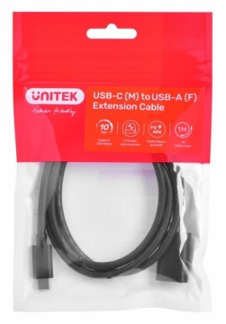 Cable adapter Unitek (C476BK-1M) USB-C (M) - USB-A (F) 10Gbps 60 W