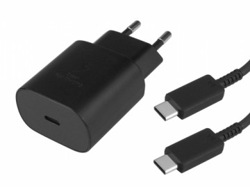 USB-C TYPE-C 3A BLACK Lādētājs priekš SAMSUNG EP-TA800 + DG977 SUPER FAST CHARGING 32000mA QUICK