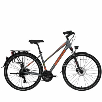 Tūrisma velosipēds Bisan 28 TRX8300 City Lady (PR10010432) pelēks/oranžs (18)