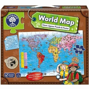 Puzle un domino komplekts Orchard World Map (FR)