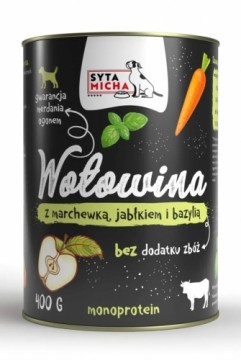 SYTA MICHA Beef with carrot, apple and basil - wet dog food - 400g