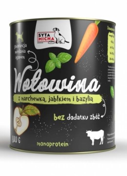 SYTA MICHA Beef with carrot, apple and basil - wet dog food - 800g
