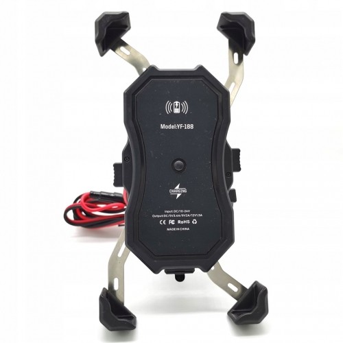 MOTORBIKE PHONE HOLDER FREEDCONN MC1W WITH INDUCTIVE CHARGER + BM2R HEAD TUBE ATTACHMENT image 2
