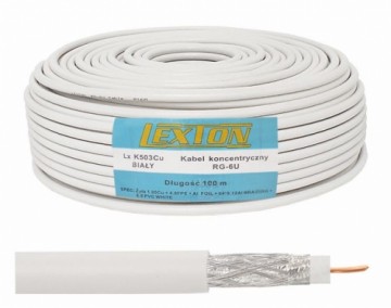 Lexton Koaksiālais kabelis RG6 1.02 CU + 64x0.12, 100m