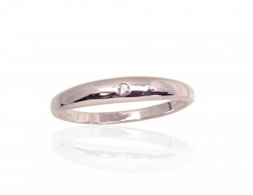 Серебряное кольцо #2101760_CZ, Серебро 925°, Цирконы, Размер: 18.5, 1.2 гр.