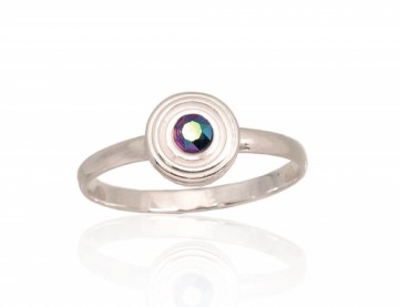 Серебряное кольцо #2101755_SV-MIXG, Серебро 925°, Кристаллы, Размер: 17.5, 1.5 гр.