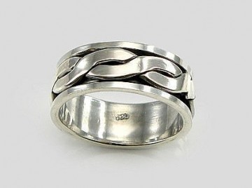 Серебряное кольцо #2100017(POx-Bk), Серебро 925°, оксид (покрытие), Размер: 25, 13.4 гр.