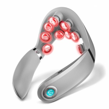 SKG G7 Pro-E neck massager with red light therapy and compress - gray