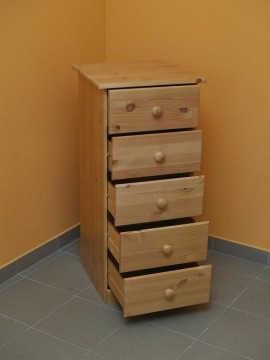 Priedes koka kumode ar 5 atvilktnēm, 5 drawer chest (FR0164)