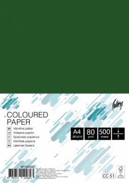 Krāsains papīrs College A4, 80g/m², 500 loksnes, CC51, Deep green