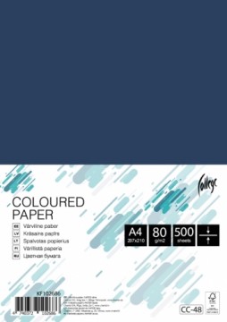 Krāsains papīrs College A4, 80g/m², 500 loksnes, CC48, Deep blue