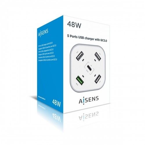 USB lādētājs Aisens ASCH-5PQC-W Balts image 5