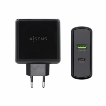 Автомобильное зарядное устройство с USB-портами Aisens ASCH-2PD30QC-BK 48 W Чёрный USB-C