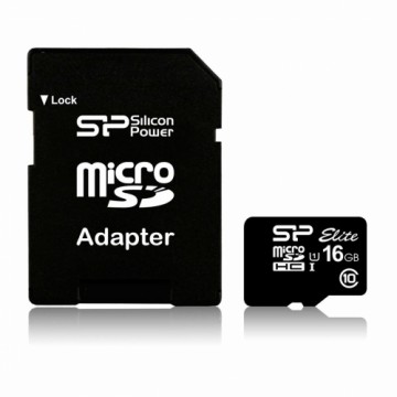 Карта памяти микро-SD с адаптером Silicon Power SP016GBSTHBU1V10SP 16 Гб