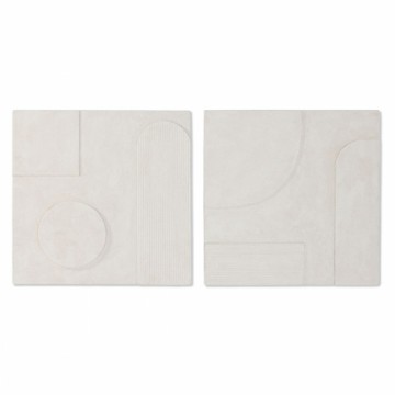 Настенный декор Home ESPRIT Белый современный Маринованный 80 x 6 x 80 cm (2 штук)