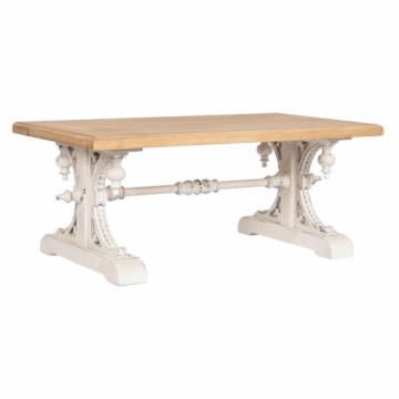 Кофейный столик Home ESPRIT Белый Натуральный древесина ели Деревянный MDF 110 x 65 x 46 cm