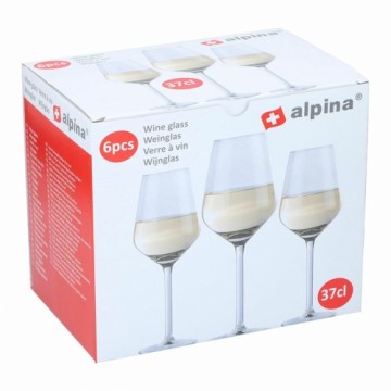 Set of wine glasses Alpina Caurspīdīgs 370 ml (6 gb.)