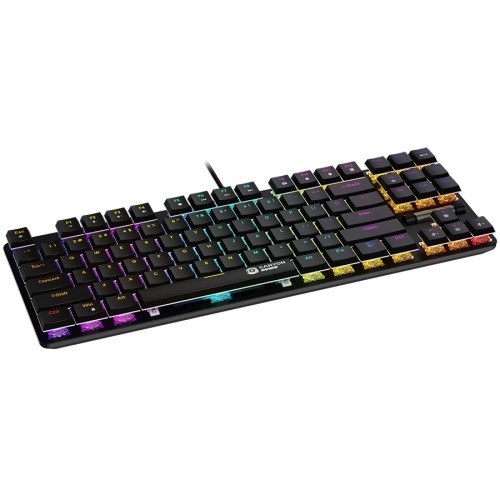 CANYON Cometstrike GK-50, 87keys Mechanical keyboard, 50million times life, GTMX red switch, RGB backlight, 20 modes, 1.8m PVC cable, metal material + ABS, US layout, size: 354*126*26.6mm, weight:624g, black image 4