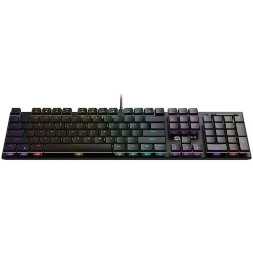 CANYON Cometstrike GK-55, 104keys Mechanical keyboard, 50million times life, GTMX red switch, RGB backlight, 18 modes, 1.8m PVC cable, metal material + ABS, US layout, size: 436*126*26.6mm, weight:820g, black image 2
