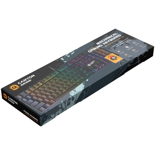 CANYON Cometstrike GK-55, 104keys Mechanical keyboard, 50million times life, GTMX red switch, RGB backlight, 18 modes, 1.8m PVC cable, metal material + ABS, US layout, size: 436*126*26.6mm, weight:820g, black image 5