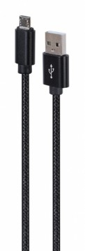 Gembird CCDB-mUSB2B-AMBM-6 Cotton braided Micro-USB cable with metal connectors, 1.8 m, black