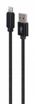 Gembird CCDB-mUSB2B-AMLM-6 Cotton braided 8-pin cable with metal connectors, 1.8 m, black