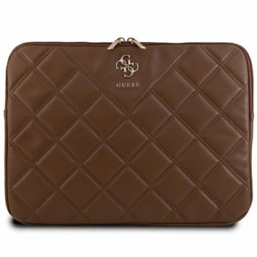 Guess Sleeve GUCS14ZPSQSSGW 14" brązowy|brown Quilted 4G