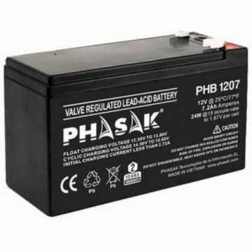 Baterija Nepārtrauktās Barošanas Sistēma Barošanas Sistēma UPS Phasak PHB 1207 12 V