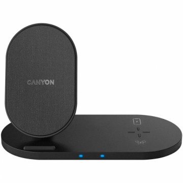 Bezvadu Qi Lādētājs ar USB Pieslēgvietām Canyon CNS-WCS202 Melns