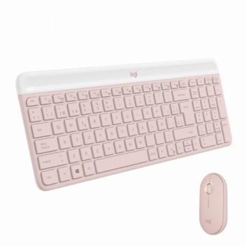 Клавиатура и мышь Logitech MK470 Розовый Испанская Qwerty