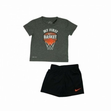 Спортивный костюм для девочек Nike My First Basket Чёрный Серый 2 Предметы