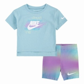 Спортивный костюм для девочек Nike Aop Bike Синий Разноцветный Лиловый 2 Предметы