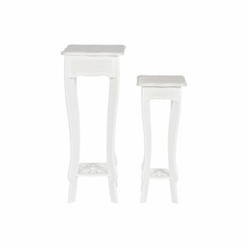 Набор из двух столиков Home ESPRIT Белый Деревянный MDF 30 x 30 x 76,5 cm