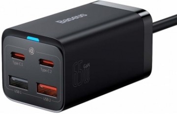 Lādētājs Baseus GaN3 Pro Quick Charger 2 x USB-C / 2x USB 65W Black