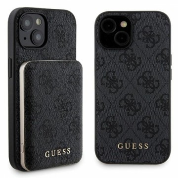 Zestaw Guess GUBPM5P15S4GEMGK iPhone 15 6.1" hardcase + Powerbank 5000mAh MagSafe czarny|black 4G Metal Logo