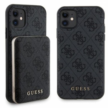 Zestaw Guess GUBPM5N614GEMGK iPhone 11 6.1" hardcase + Powerbank 5000mAh MagSafe czarny|black 4G Metal Logo