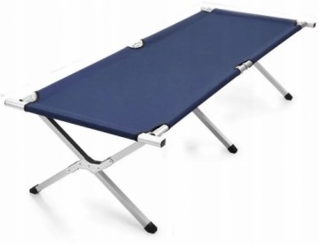PROMIS Camping, tourist and camping bed, foldable, navy blue