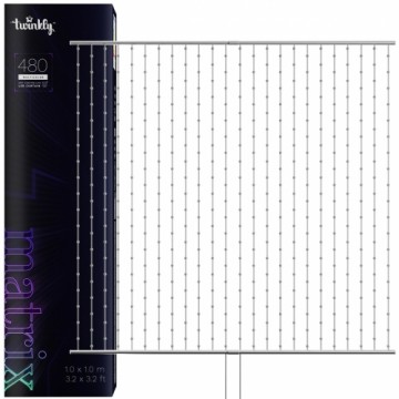Twinkly Matrix – 480 RGB LED Lampki w kształcie pereł, przezroczysty przewód, 3.3x3.3ft typ wtyczki F