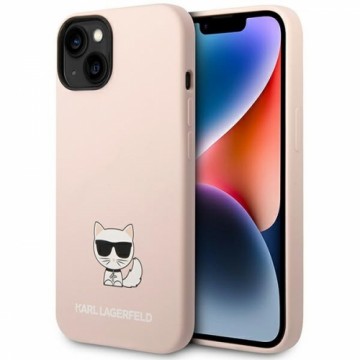 Karl Lagerfeld Liquid Silicone Choupette Case for iPhone 14 Plus Pink