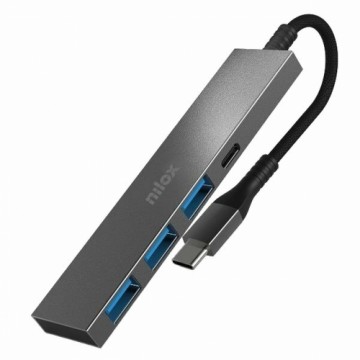 USB-разветвитель Nilox Hubs USB-C x 4 Чёрный